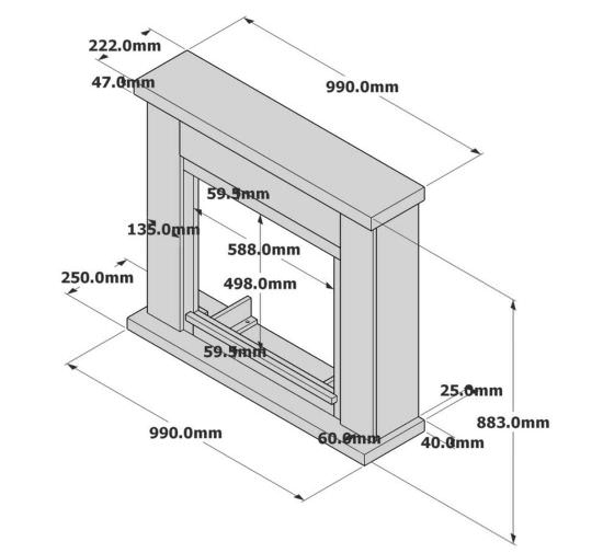 FUEGO  Ugo Grey Fireplace Frame is a product on offer at the best price