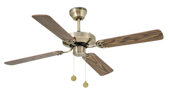 4 Blade Ceiling Fan Without Light Yakarta With Pull Chains - Antique Brass Ceiling Fans With Light And Remote Control