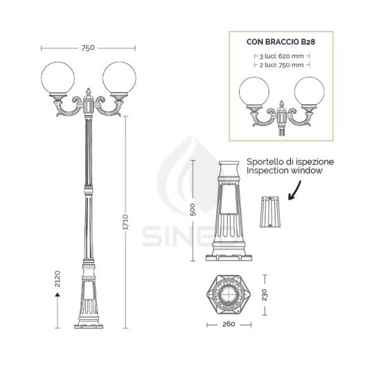 Liberti Design  Farola De 3 Luces Orione Altura 212 Cm es un producto que se ofrecen al mejor precio