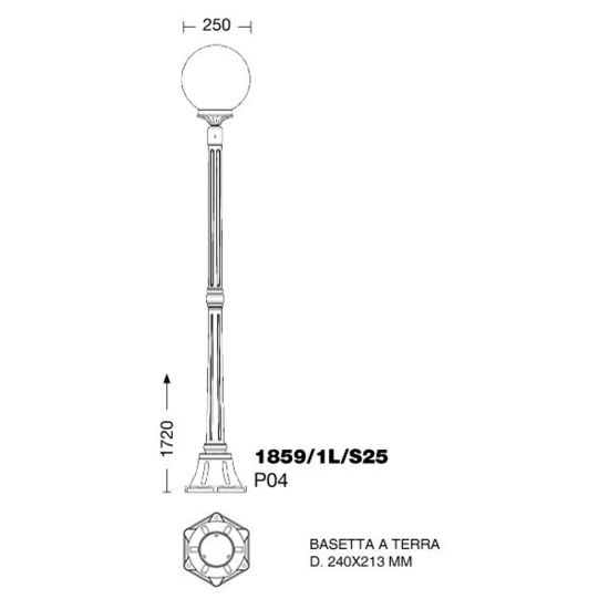 Liberti Design  Lampione Con 1 Luce Per Esterni Orione  un prodotto in offerta al miglior prezzo online
