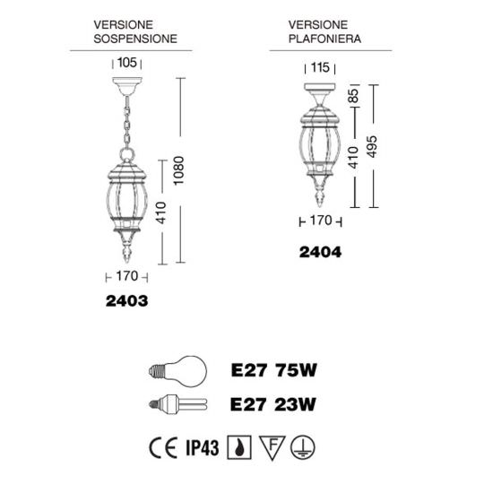 Liberti Design  Lampada a Soffitto Per Esterno Enea  un prodotto in offerta al miglior prezzo online