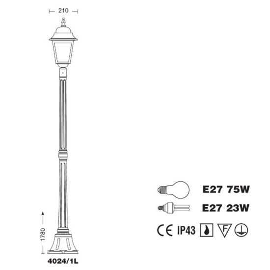 Liberti Design  Garden Lamp With 1 Light is a product on offer at the best price