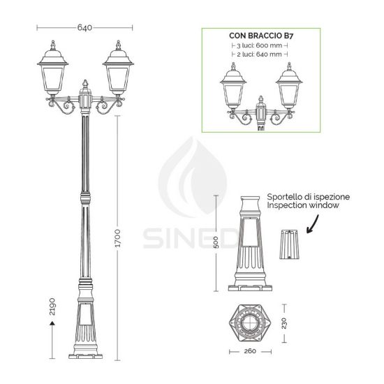 Liberti Design  Lampione Da Esterno Con 2 Luci Athena  un prodotto in offerta al miglior prezzo online