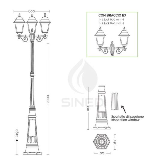 Liberti Design  Lampione Athena Con 3 Luci a Lanterna  un prodotto in offerta al miglior prezzo online