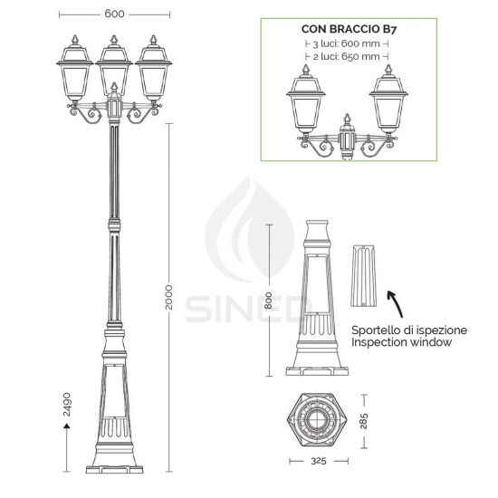 Liberti Design  Lampione Artemide Con 2 Luci a Lanterna  un prodotto in offerta al miglior prezzo online