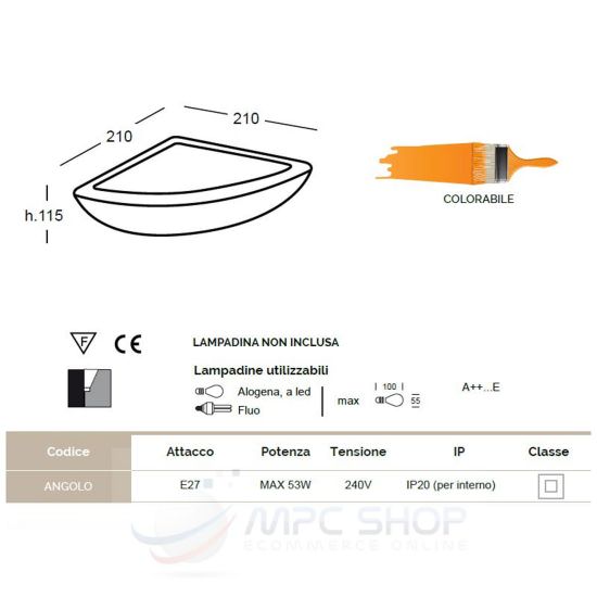 Liberti Design  Farbige Keramische Eckwandleuchte ist ein Produkt im Angebot zum besten Preis