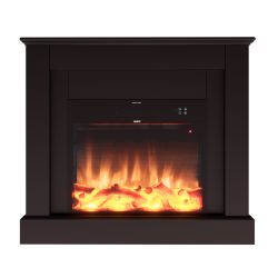 Caminetti con Cornice in Legno Nera
