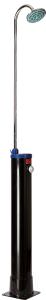 Doccia solare Gru Nera Doccia calda da esterno con base in PVC piatto doccia e tubo superiore in Acciaio Inox Serbatoio 19 Litri Soffione rotondo diametro 16 cm in ABS e Miscelatore Altezza 216 cm Pressione max. di esercizio 3 Bar