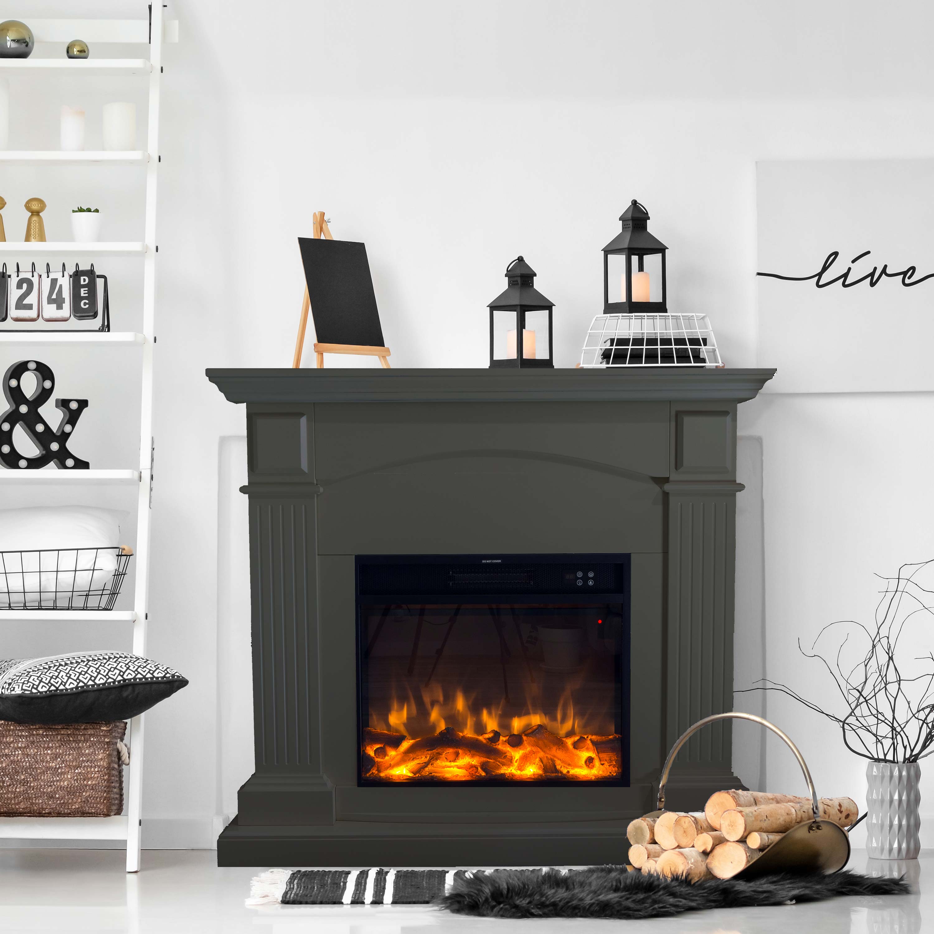 Elektrischer Kamin Galia Grau
