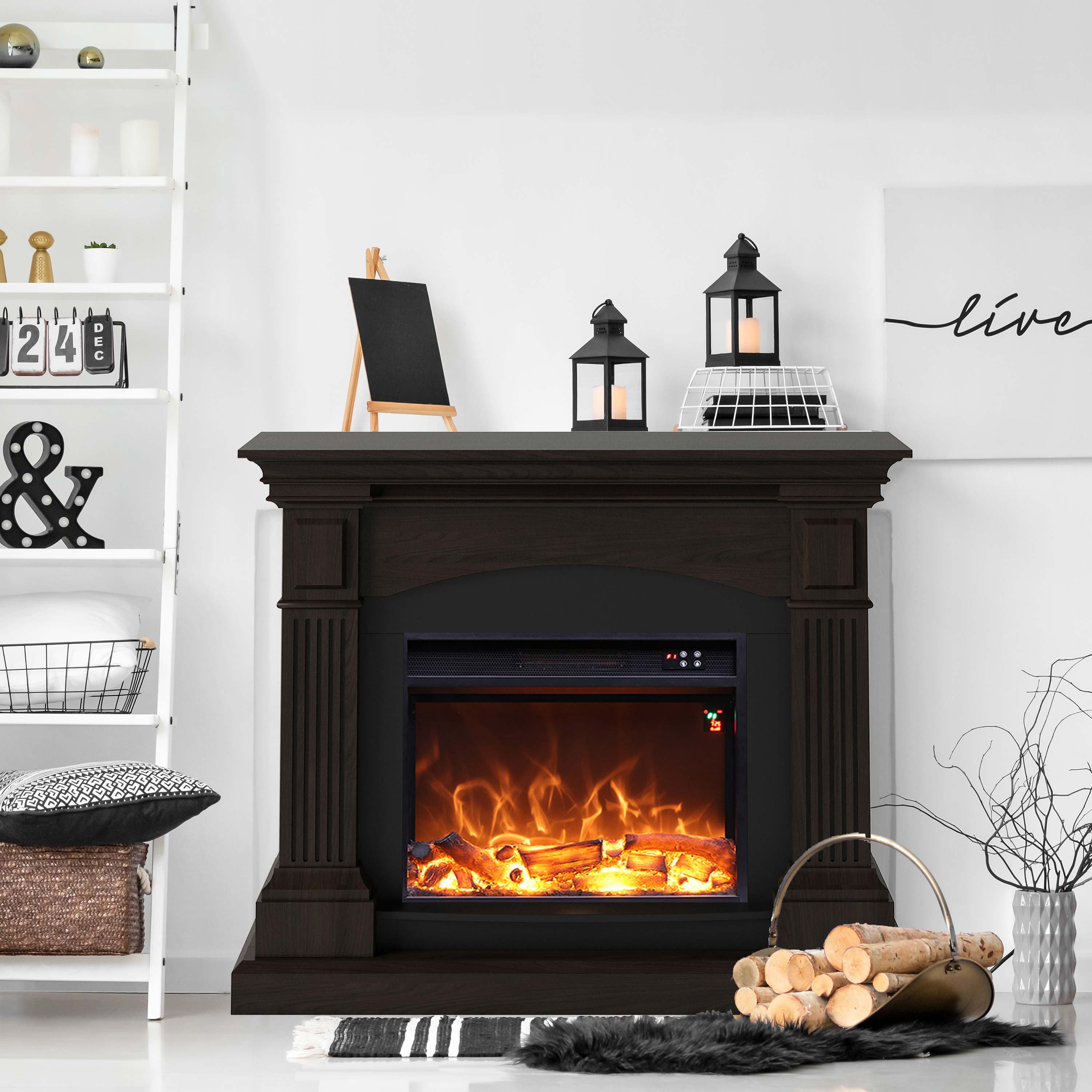Electric Fireplace Wenge Finish