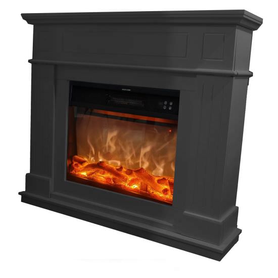 Dark Gray Wall Electric Fireplace