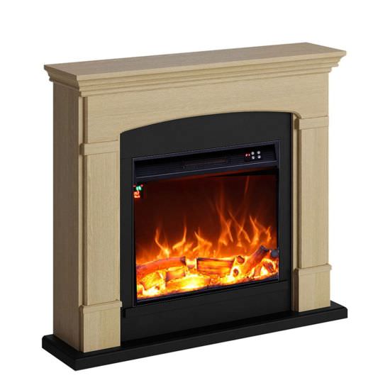 Electric Fireplace With Oak Finish