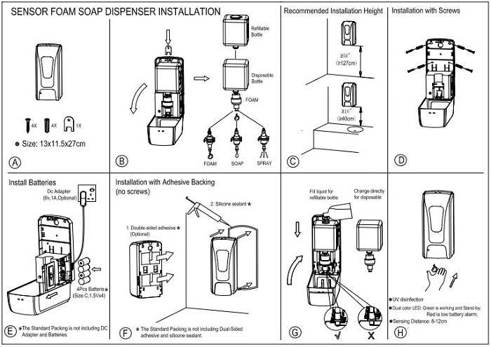 Dispenser Automatico Touch a Sapone