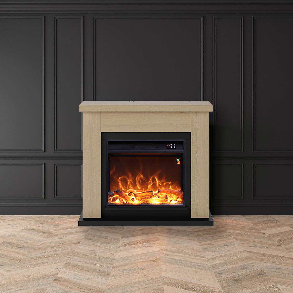 Caminetto Rovere Con Inserto Elettrico