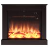 Caminetto Elettrico Da Pavimento Mpc Camillo-xxl-nero, Inserto Da 75cm, Rivestimento In Legno Nero, 750w/1500w, Effetto Fiamma Led Realistico, Termostato Automatico, Solo Luce, Telecomando Incluso, Prodotto In Europa, Design Elegante e Moderno