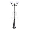 Garden Lamp With 2 Lights Orione Height 270 Cm Outdoor Lamp With Body In Die-cast Aluminium Anthracite Colour With 2 Opal Spheres Diameter 25 Cm Protection Ip43 Connection E27 For Halogen, Fluorescent Or Led Bulbs Product Made In Italy 