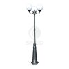 Garden Lamp With 3 Lights Orione Height 270 Cm Outdoor Lamp With Body In Die-cast Aluminium Anthracite Colour With 3 Opal Spheres Diameter 25 Cm Protection Ip43 Connection E27 For Halogen, Fluorescent Or Led Bulbs Product Made In Italy