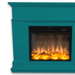 Turquoise Wall Mounted Electric Fireplac