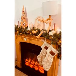 Electric Fireplace With Oak Finish