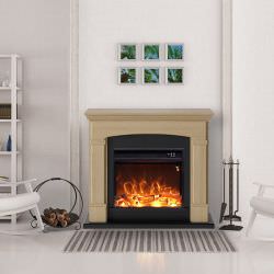 Electric Fireplace With Oak Finish