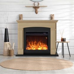 Electric Fireplace With Oak Finish