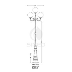 4 Lights Street Lamp Orione In Aluminium