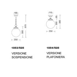 Lampadario Da Esterno Orione Nero Rame