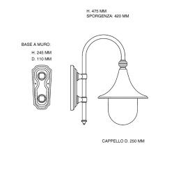 Lampada a Muro Dione Nero Argento