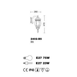 Lampada Esterna Da Parete Antracite Enea