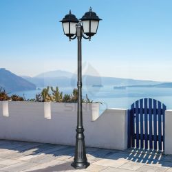 Lampione Alto 208 Cm e 2 Lanterne Athena