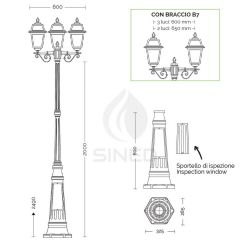 Lampione Artemide Con 3 Luci a Lanterna