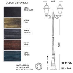 Palo Da Esterno 2 Luci Artemide Nero Oro