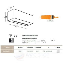 Lampada a Muro Damasco Colorabile 25 Cm