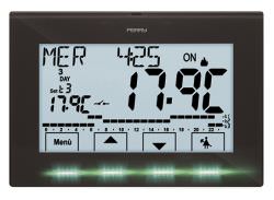Perry Black Wall Clock Thermostat