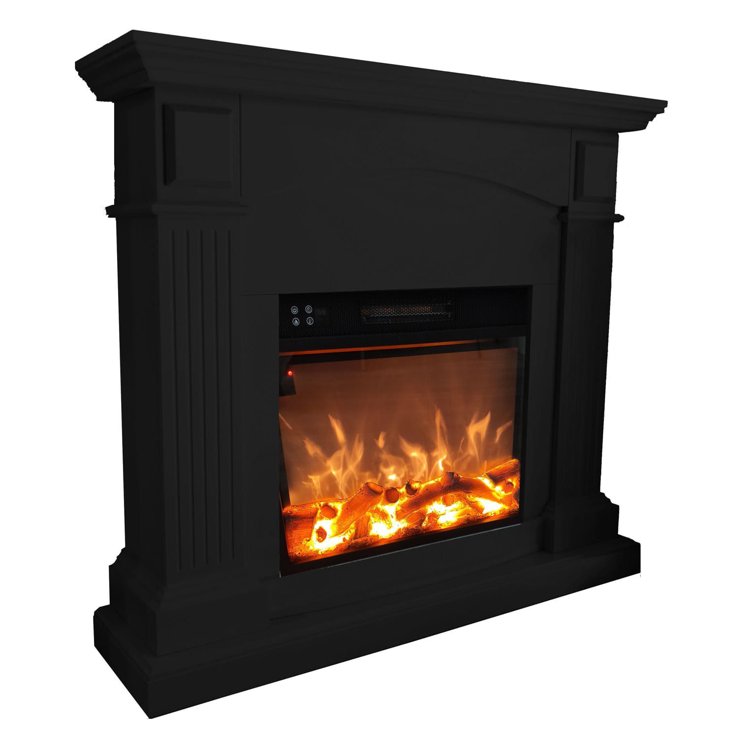Black Electric Office Fireplace