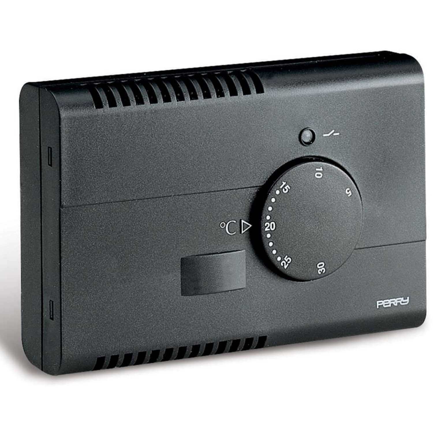 Black Electronic Wall Thermostat