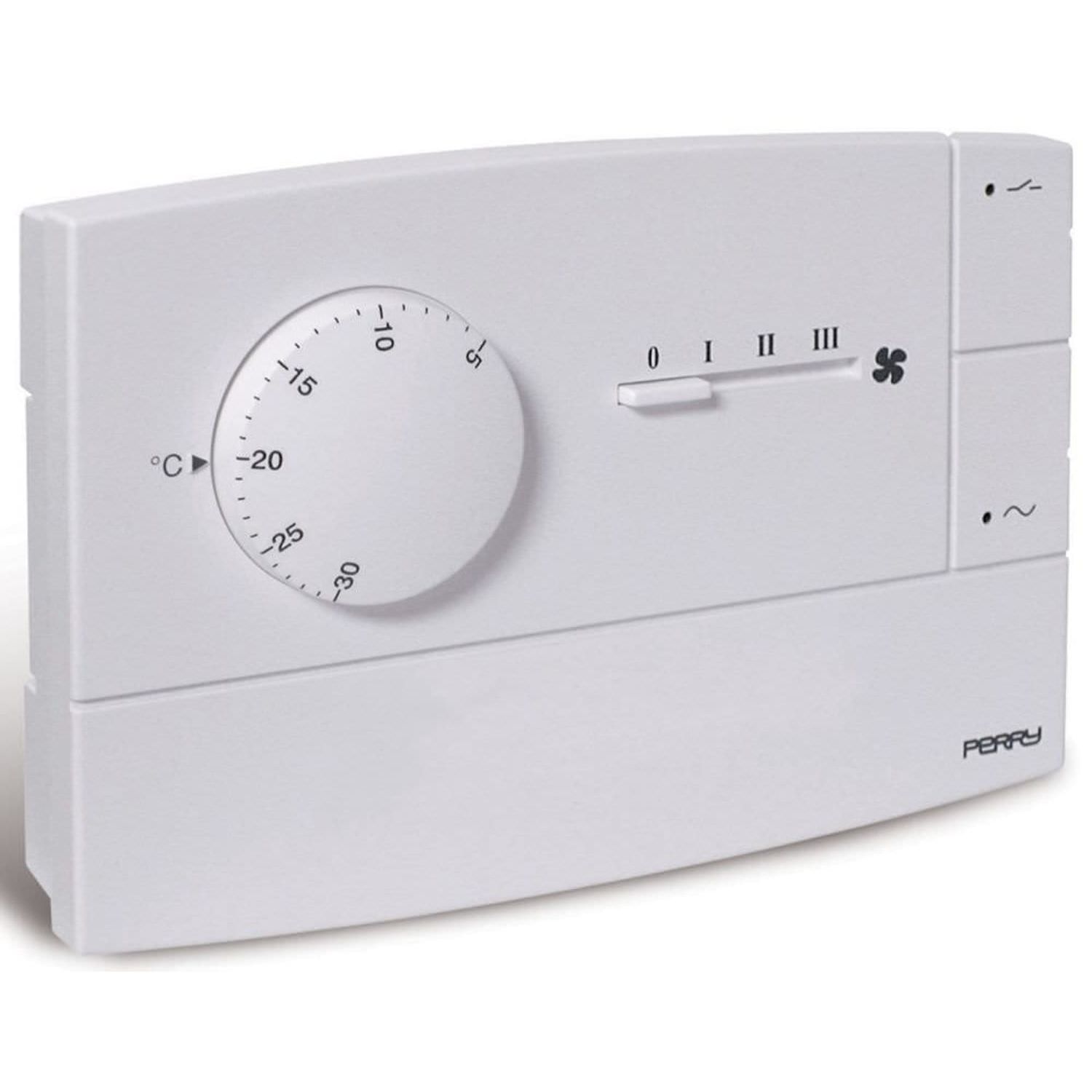 Wall mounted fan coil thermostat white